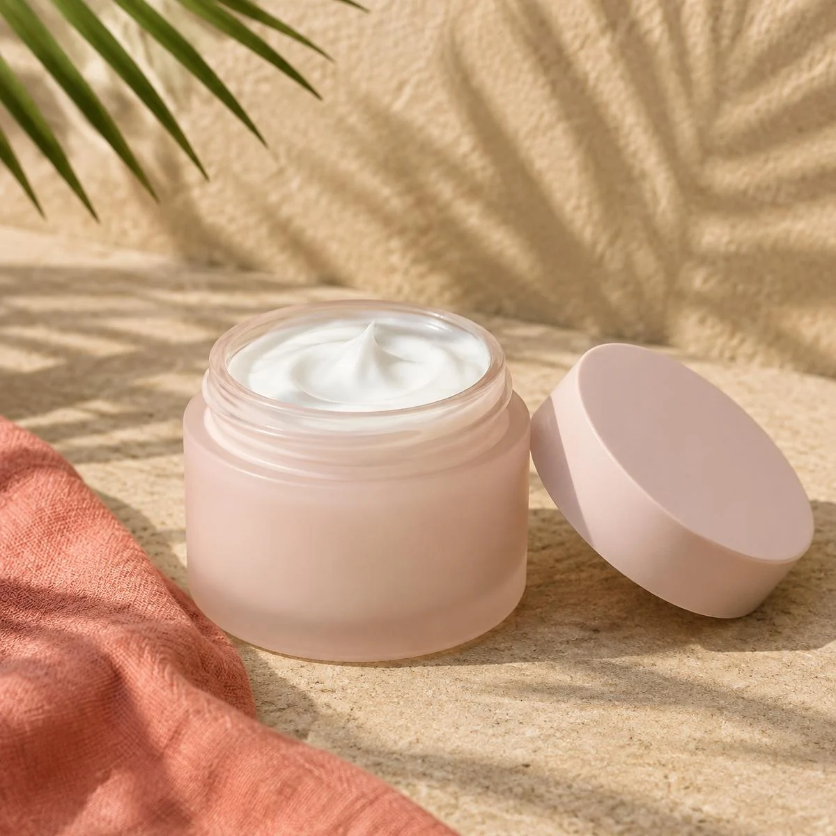 Illustrative photo: Open unbranded moisturizing cream jar
