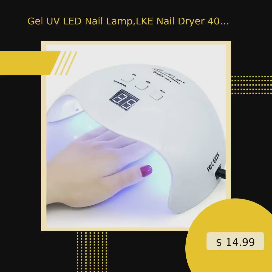 Gel UV LED Nail Lamp,LKE Nail Dryer 40W Gel Nail Polish UV LED Light with 3 Timers Professional for Nail Art Tools Accessories White by@Vidoo