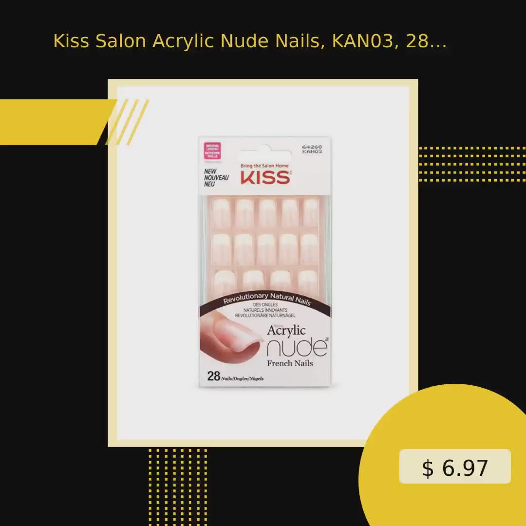 Kiss Salon Acrylic Nude Nails, KAN03, 28 Count by@Vidoo