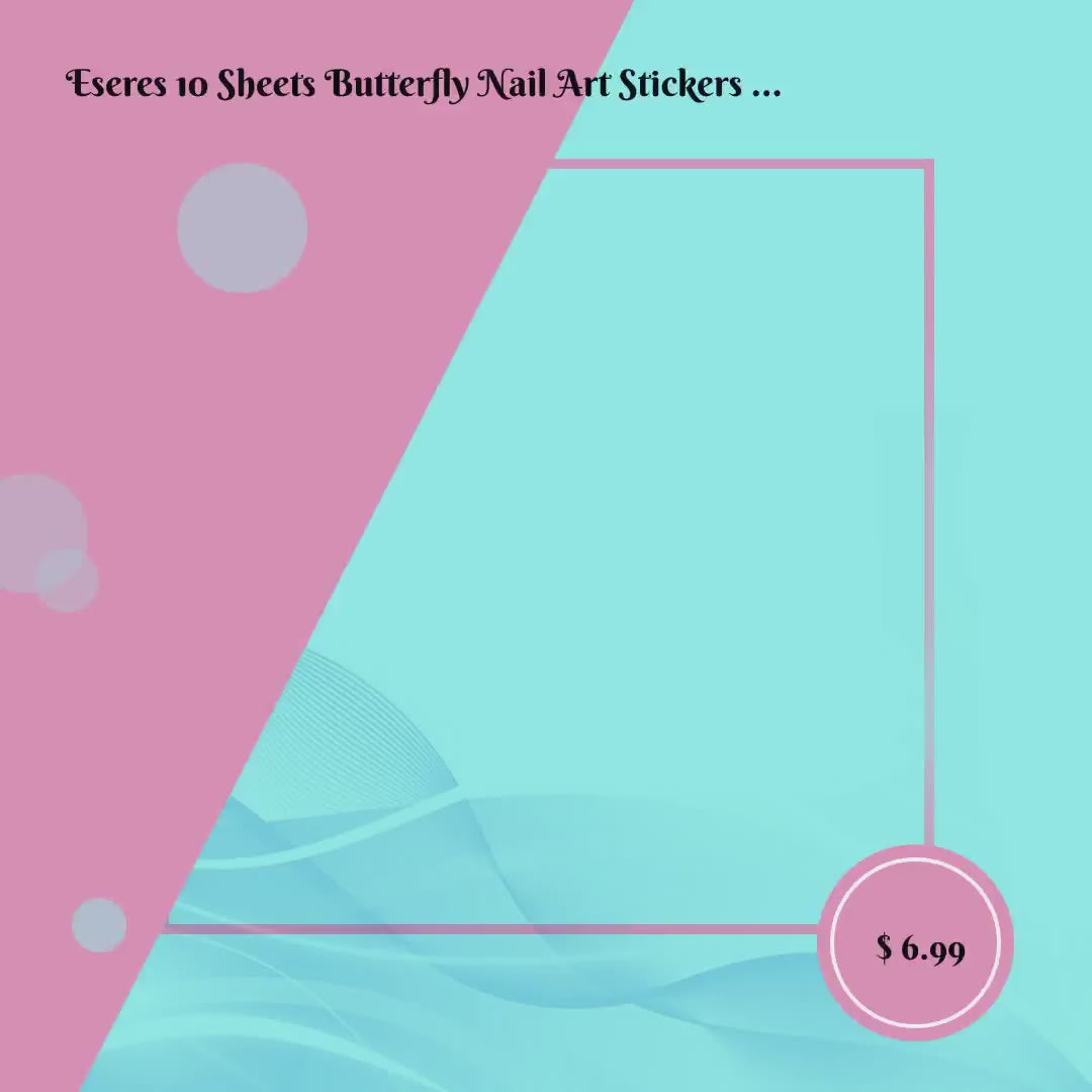 Eseres 10 Sheets Butterfly Nail Art Stickers Self-Adhesive Nail Decals Vanessa Nail Designs Decorations for Nail Gel Polish … by@Vidoo