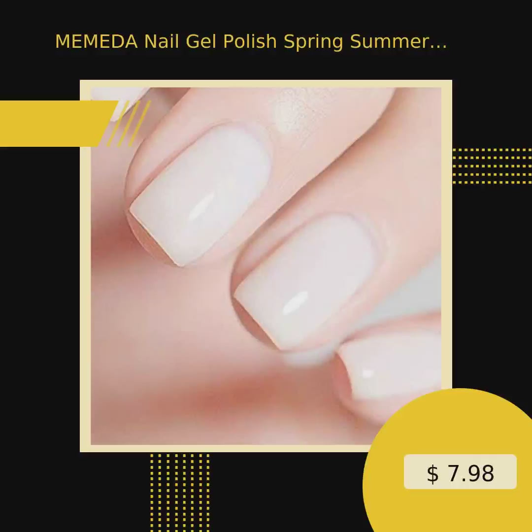 MEMEDA Nail Gel Polish Spring Summer Nail Art Colors Nude Milky UV LED Soak Off Clear Nail Gel Kit… by@Vidoo
