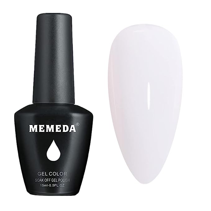MEMEDA Nail Gel Polish Spring Summer Nail Art Colors Nude Milky UV LED Soak Off Clear Nail Gel Kit…