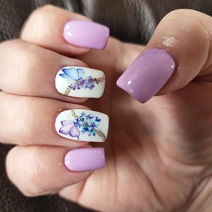 Eseres 10 Sheets Butterfly Nail Art Stickers Self-Adhesive Nail Decals Vanessa Nail Designs Decorations for Nail Gel Polish …