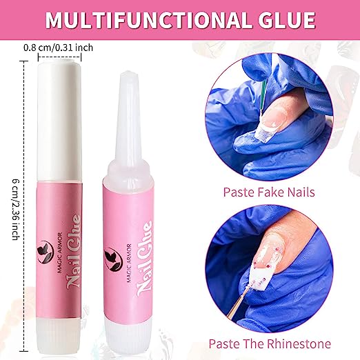 Nail Glue,15 PCS Nail Glue for Acrylic Nails,Nail Tip Glue Professional Nail Glue False Nail Tips Glue for Broken Nails Adhesive Super Bond for Press on Nails Glues Adhesive for Fake Nails Tips Glues